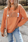 LDC Embroidered BOO Ghost Corded Halloween Sweatshirt