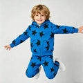 Kapital K Boys Blue & Black Star Print Terry Joggers (2T–7)
