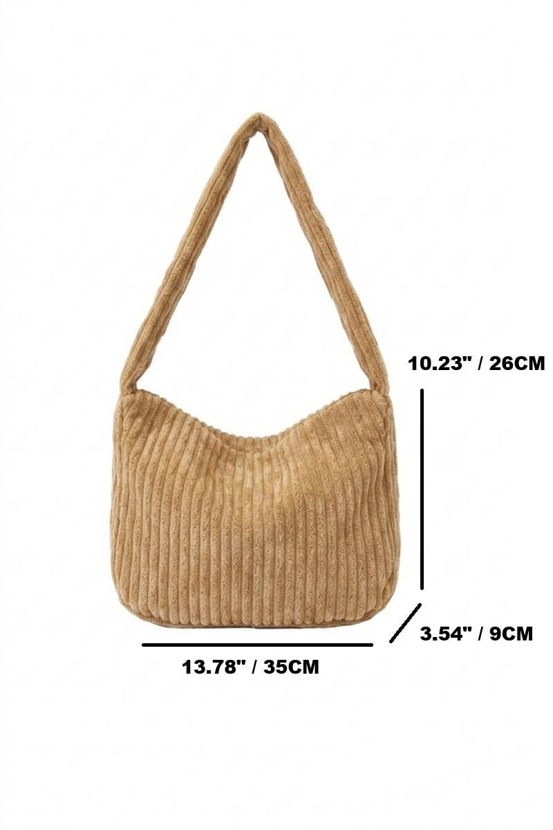 Minimalist Corduroy Crossbody Bag