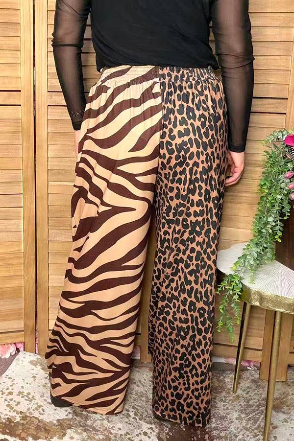 Western leopard wide leg women's boutique pant XCH17333