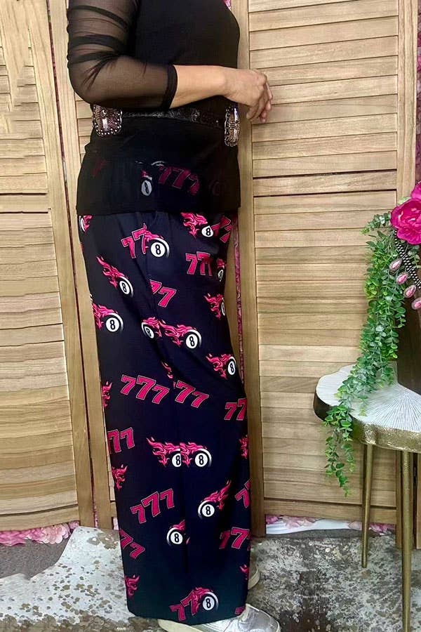 Western 777 & 8-balls wide leg women boutique pant GJQ17195