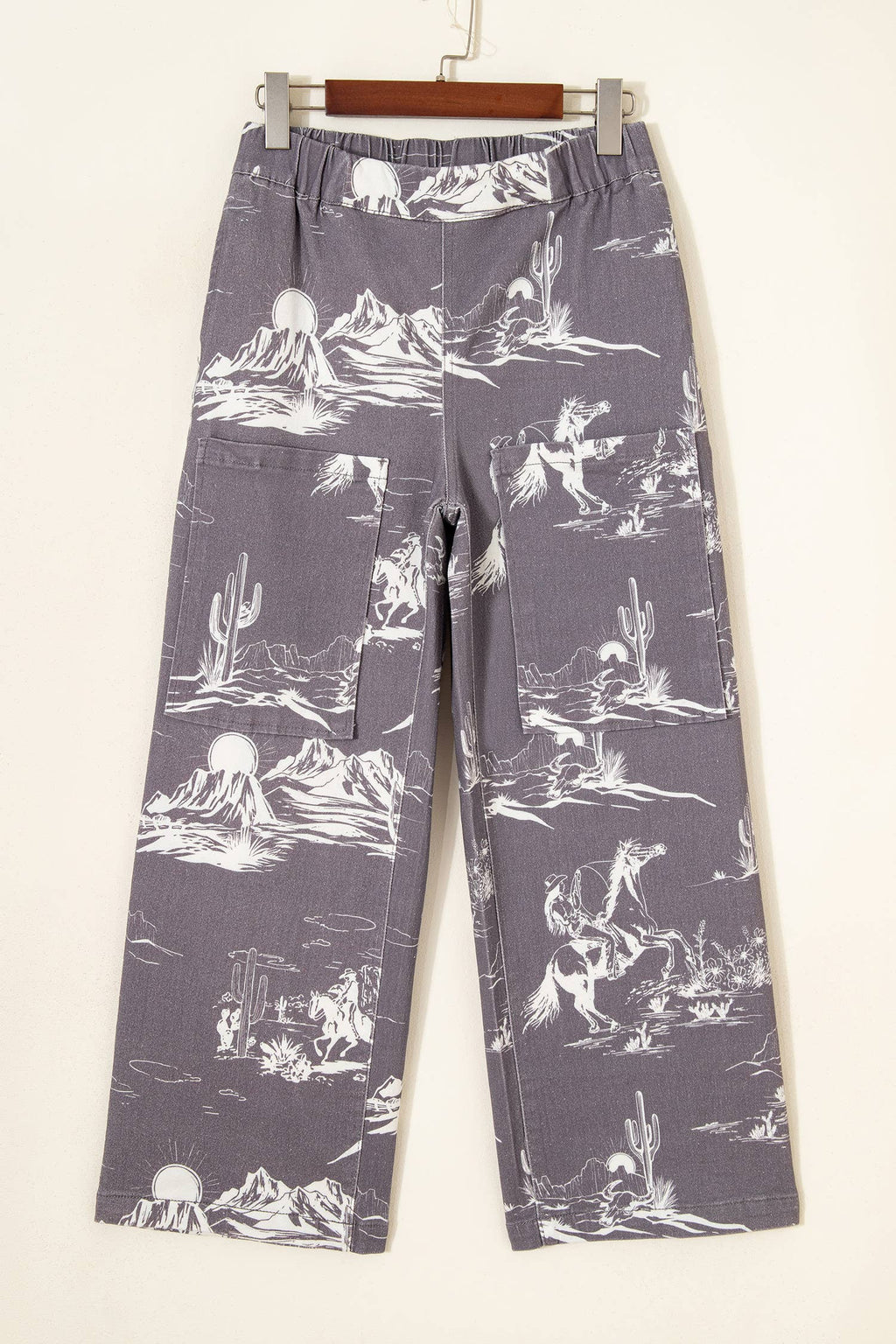 66 Western Wild West Riding Vintage Printed Shift Jeans