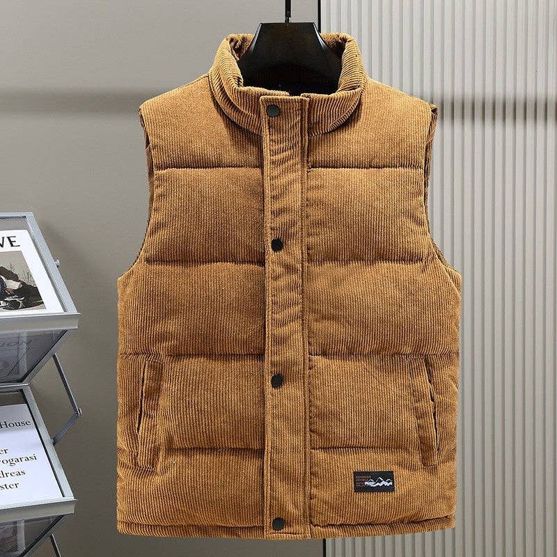 Men's Solid Color Corduroy Cotton Vest