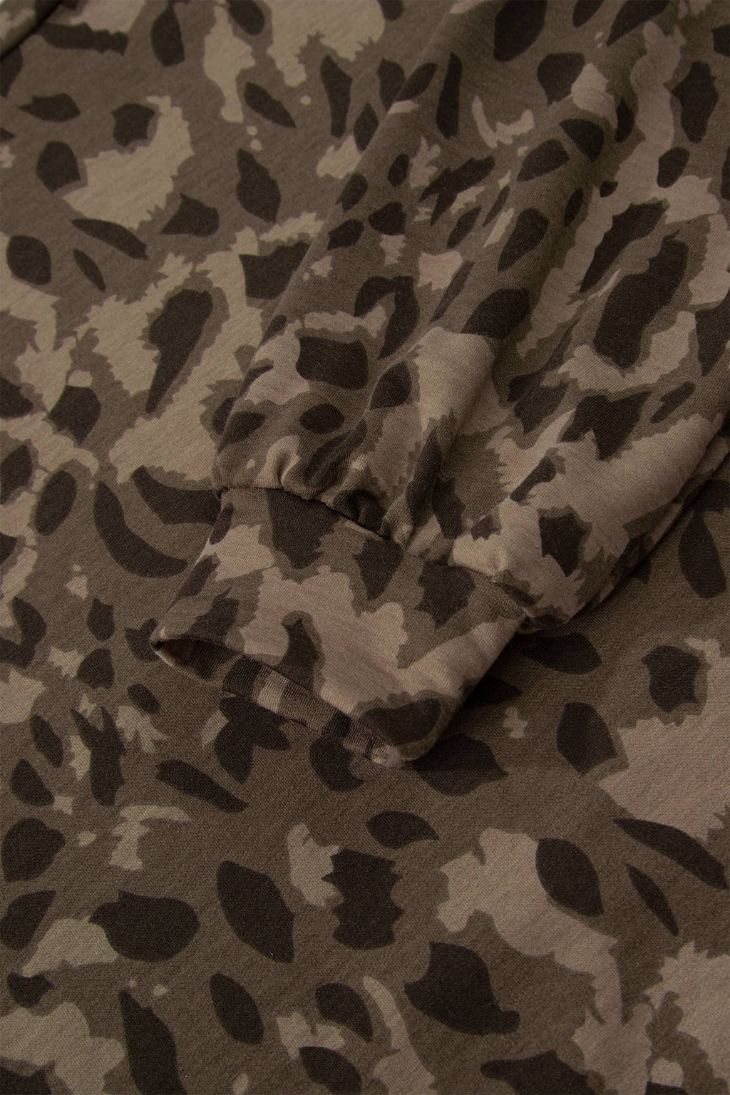 Leopard Raw Seam Patchwork Pullover Drawstring Pant Set