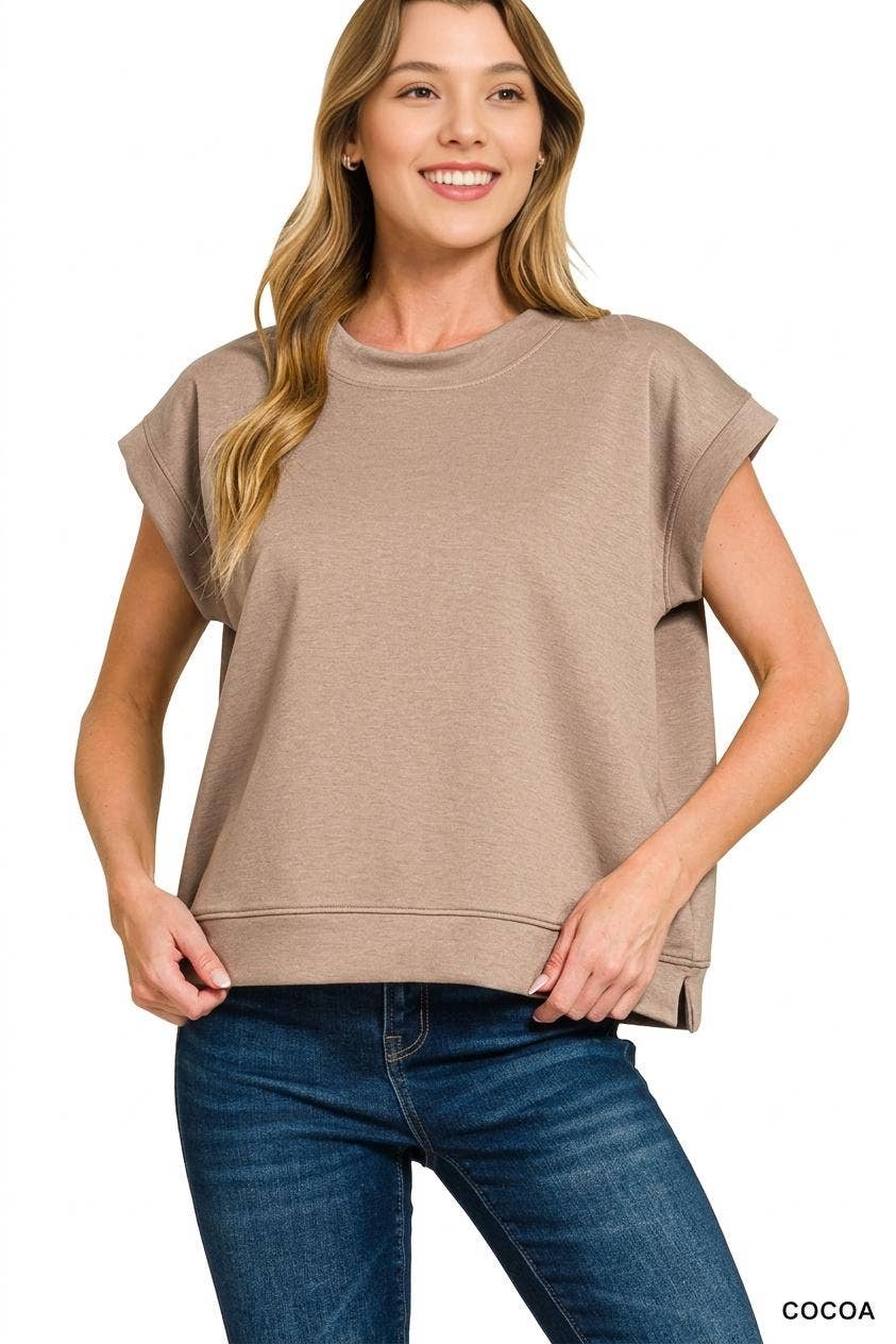 Scuba Side slit Sweatshirt - Zenana