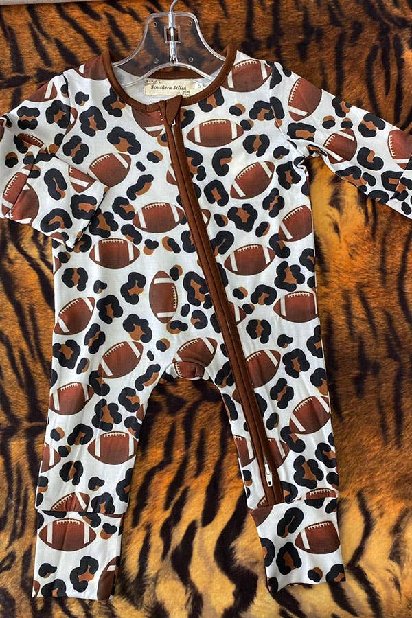 Leopard & Football long sleeve infant baby onesies XCH05002