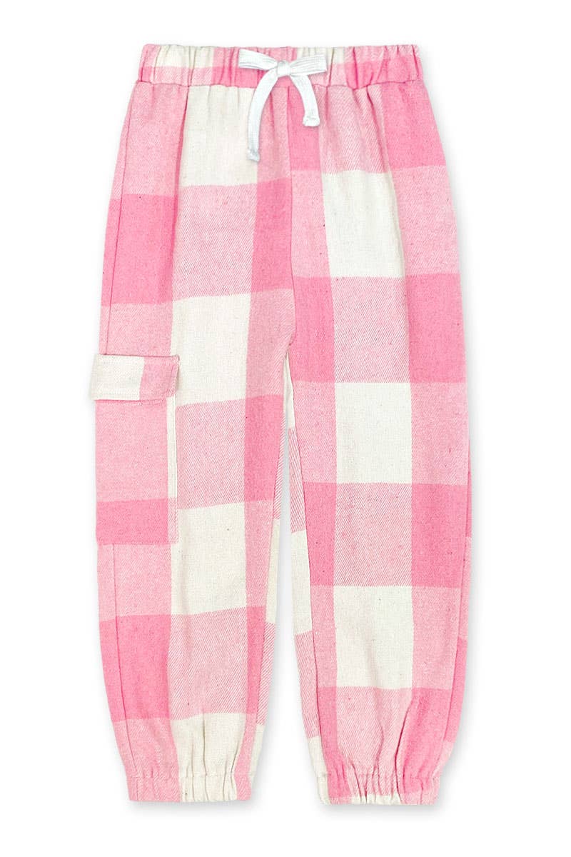 GKP-3126B-M208 Girl's Plaid Flannel Pant w/Cargo Pocket