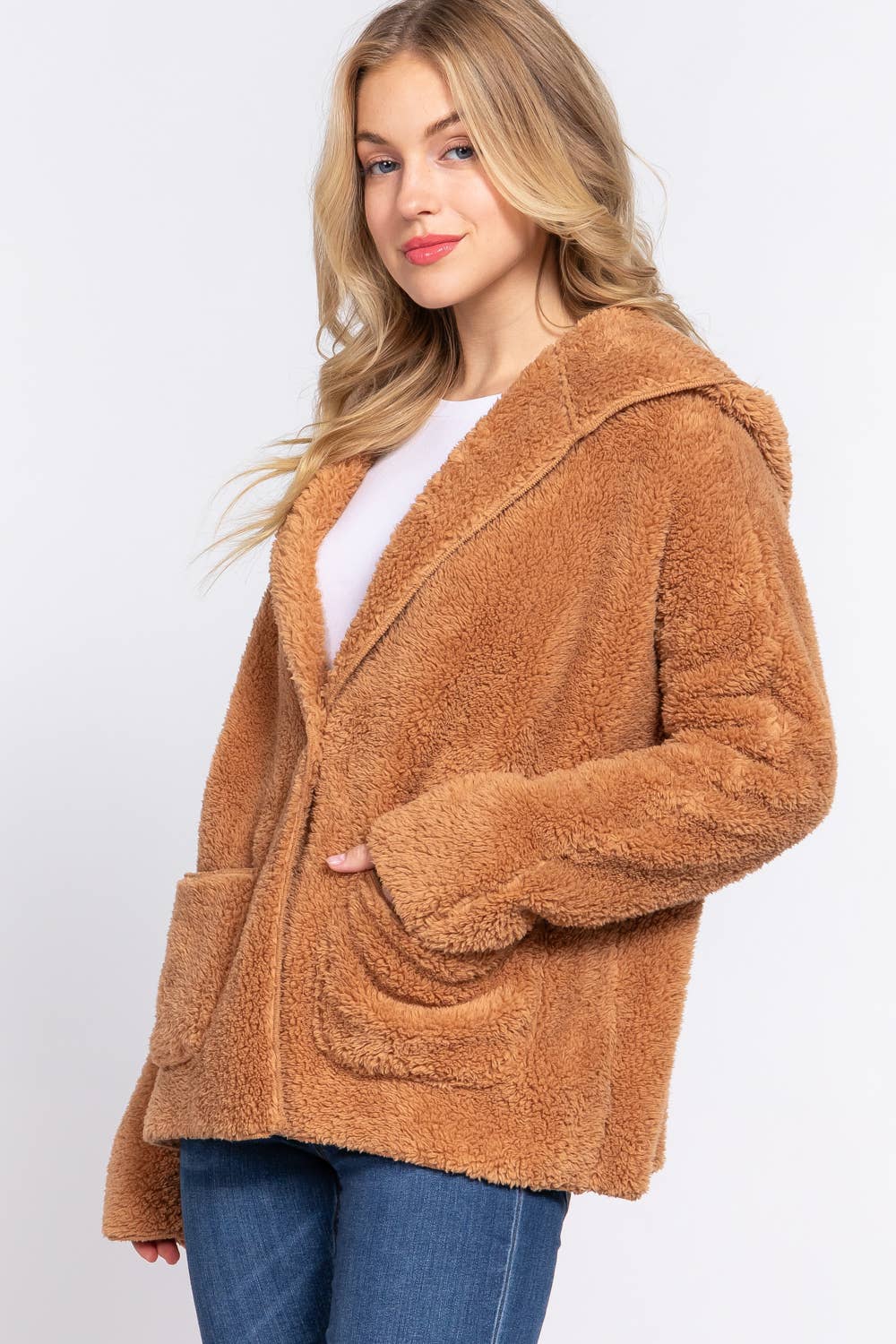 Dolman Sleeve Hoodie Sherpa Jacket