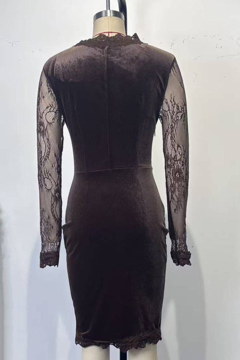Lace-Detail Bodycon Dress