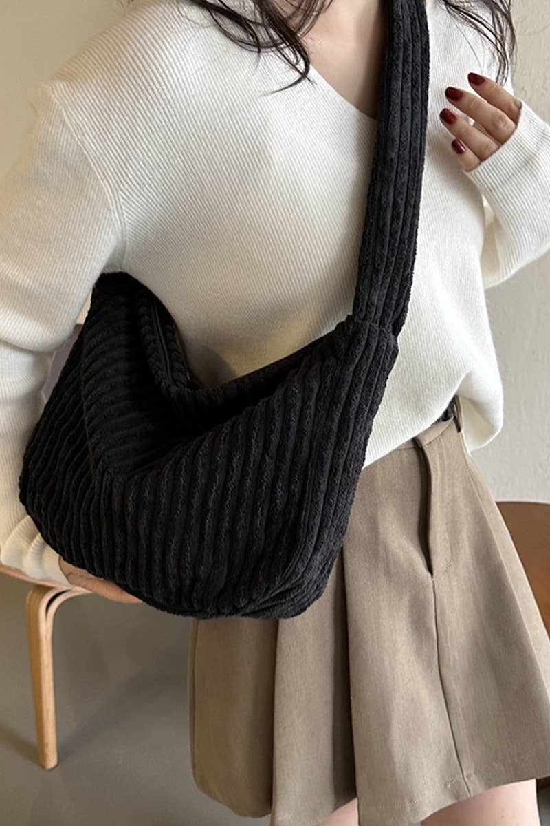Minimalist Corduroy Crossbody Bag