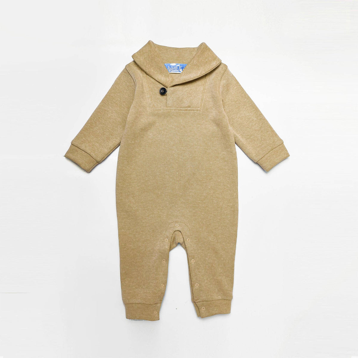 Kapital K Baby Beige Knit Shawl Collar Romper (0/3M–24M)