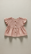 Rose petal smocked blouse