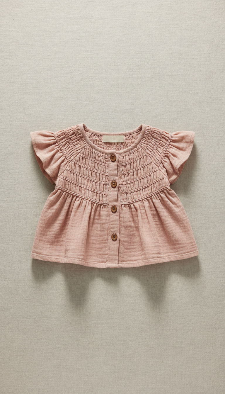 Rose petal smocked blouse