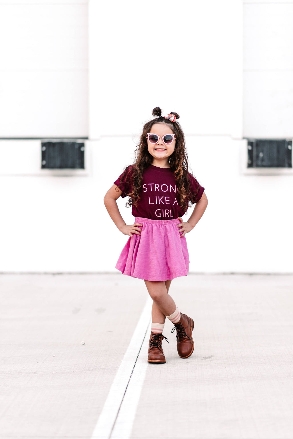 Strong Like A Girl Kids Graphic Tee | Toddler Youth Boutique
