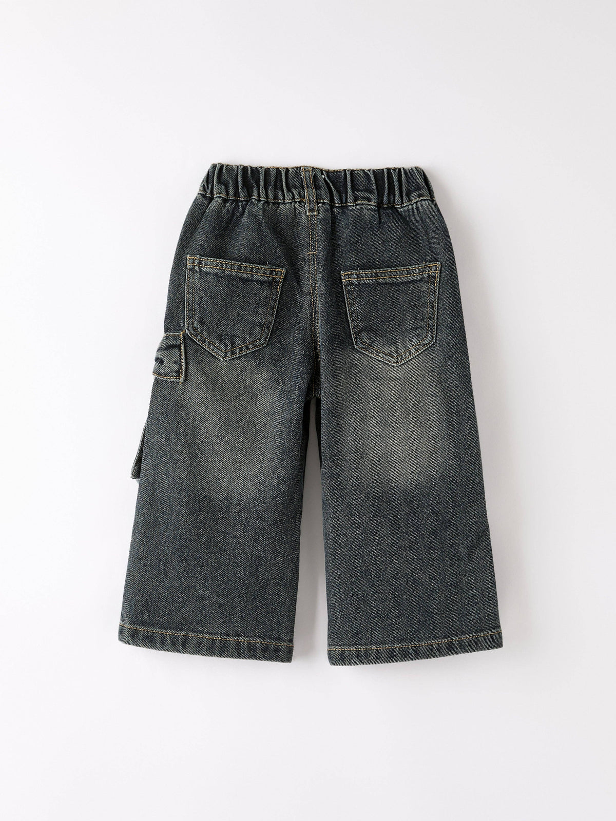 Bow Stretch Wide-Leg Jeans