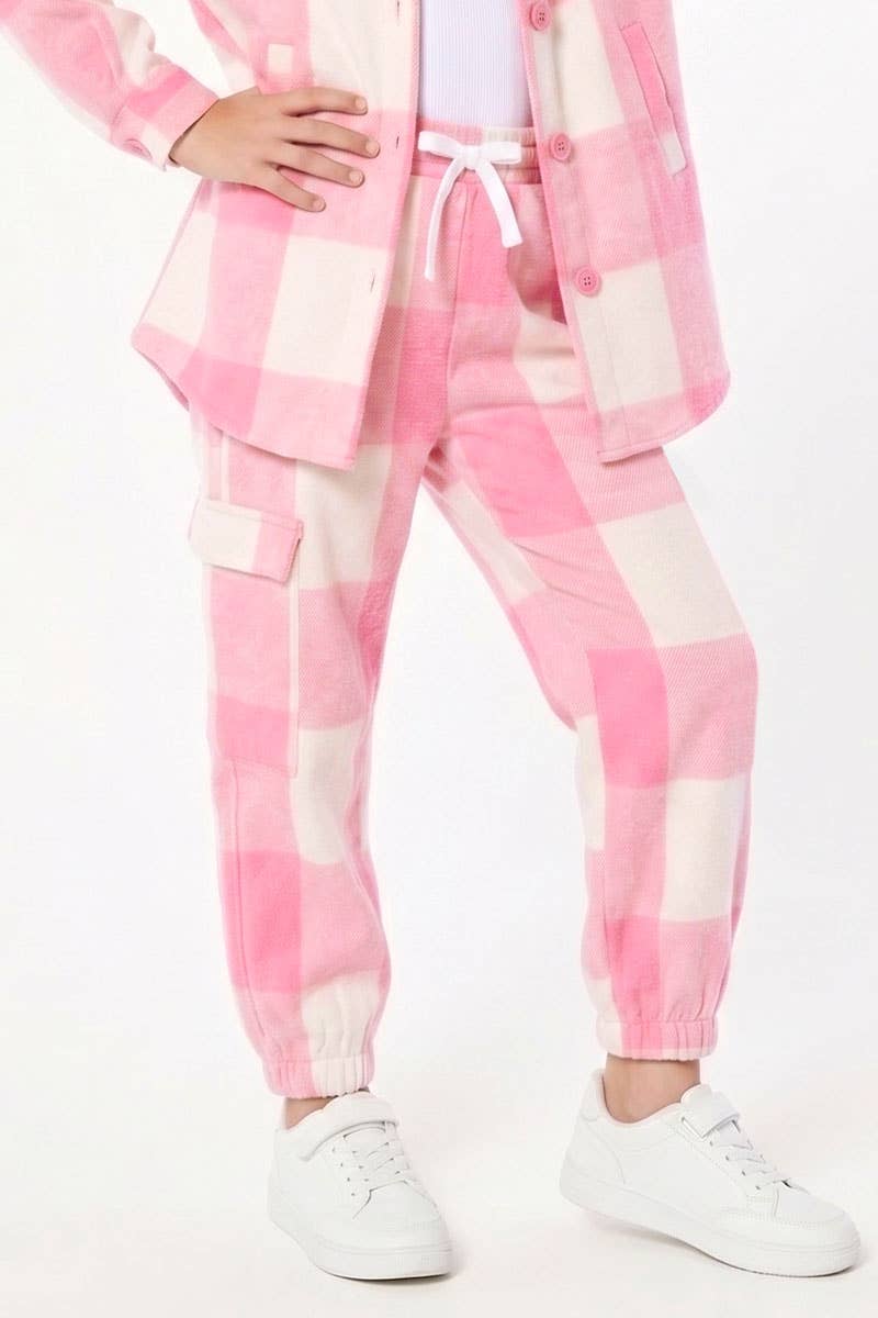 GKP-3126B-M208 Girl's Plaid Flannel Pant w/Cargo Pocket