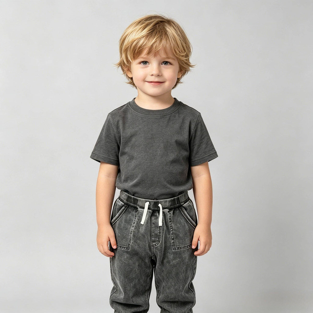 Kapital K Baby Boys Washed Gray Corduroy Joggers
