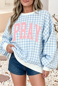 LDC PRAY Slogan Graphic Pullover Sweatshirt