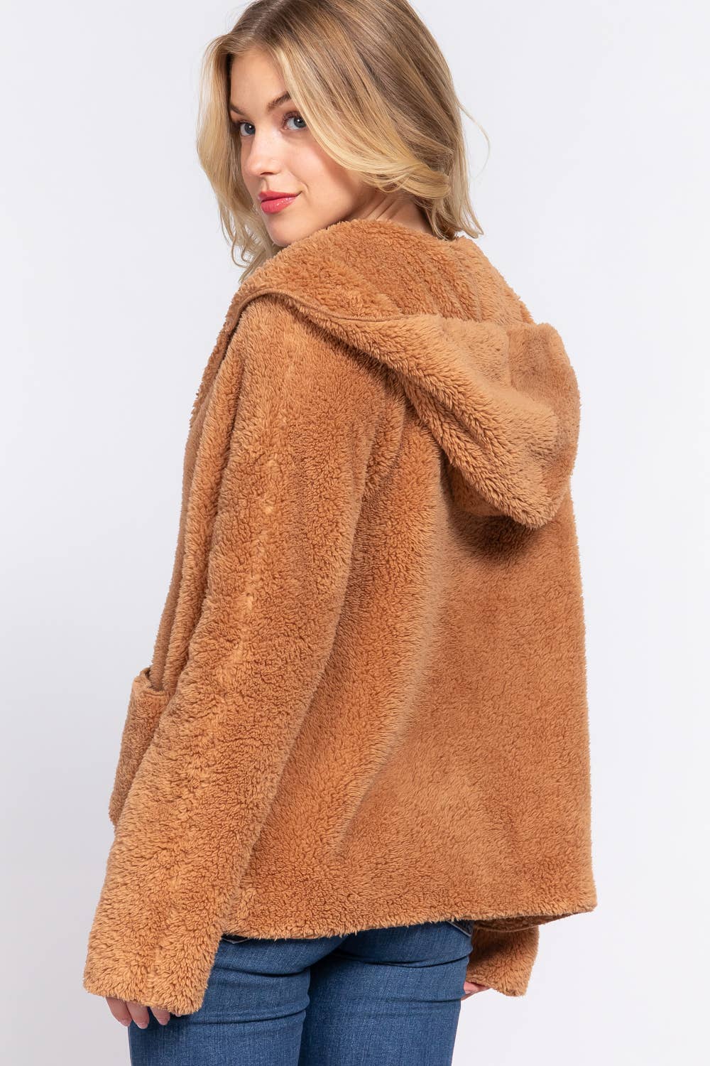 Dolman Sleeve Hoodie Sherpa Jacket