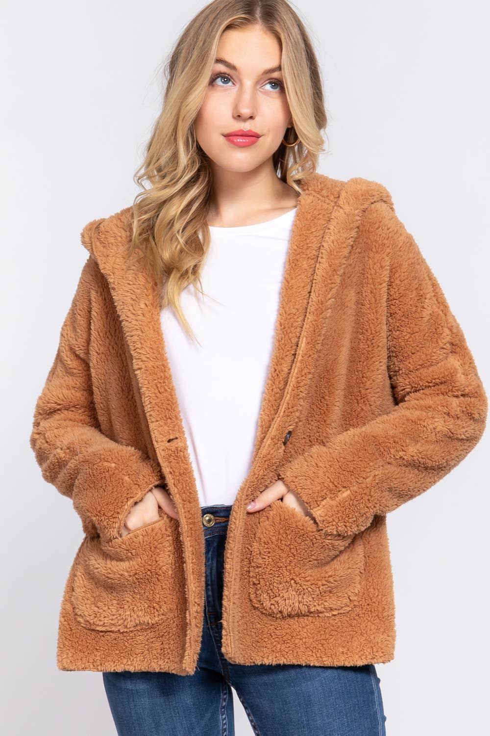Dolman Sleeve Hoodie Sherpa Jacket