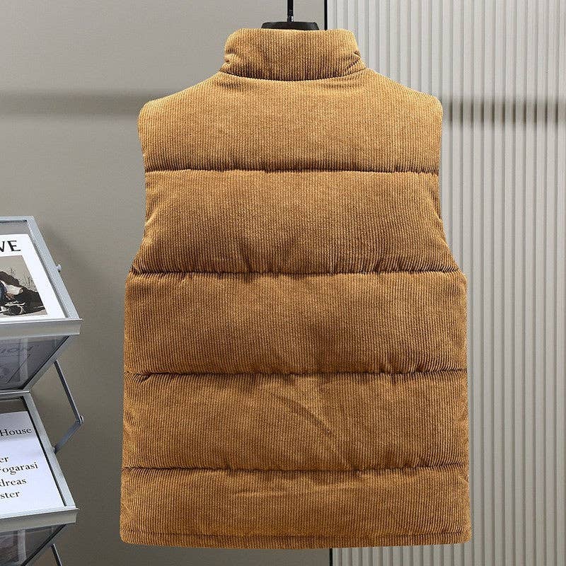 Men's Solid Color Corduroy Cotton Vest