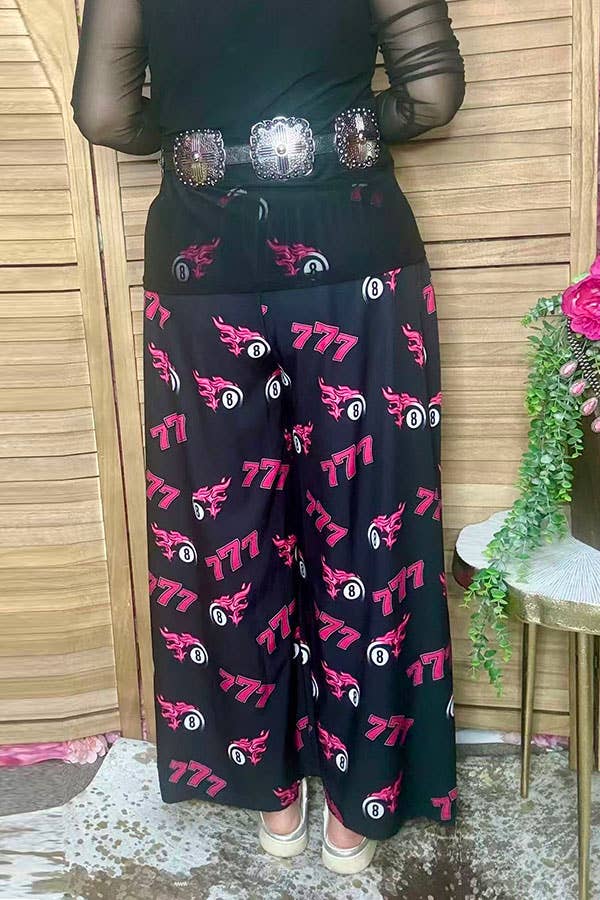 Western 777 & 8-balls wide leg women boutique pant GJQ17195