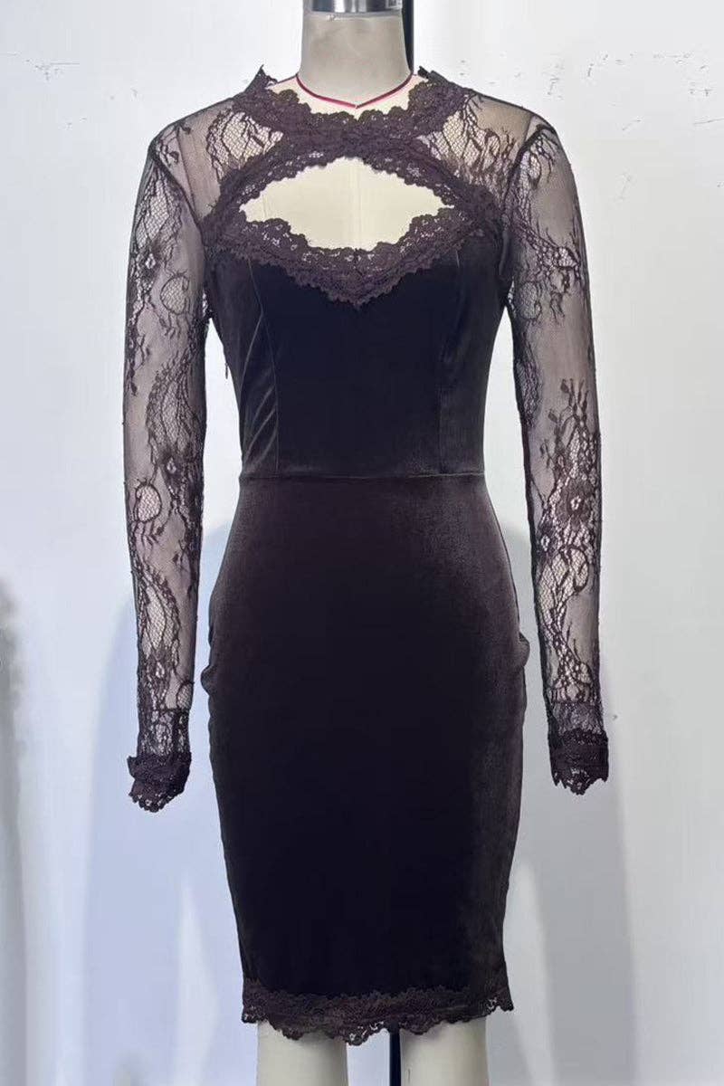 Lace-Detail Bodycon Dress