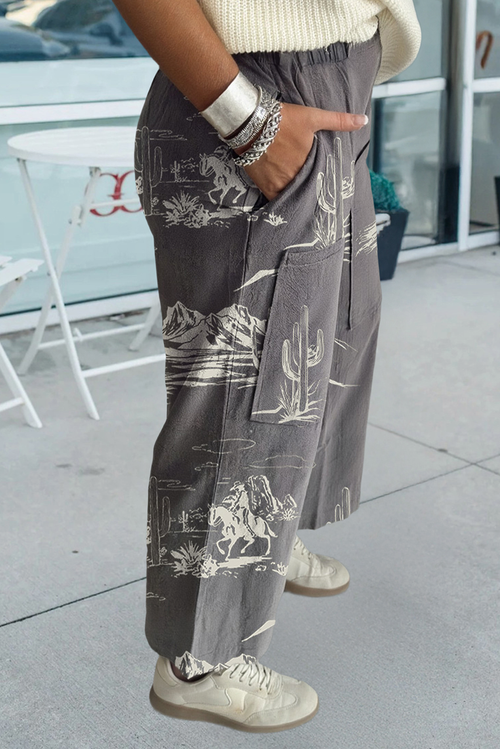 66 Western Wild West Riding Vintage Printed Shift Jeans