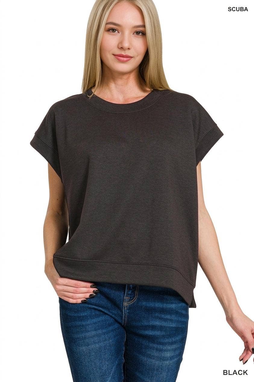 Scuba Side slit Sweatshirt - Zenana
