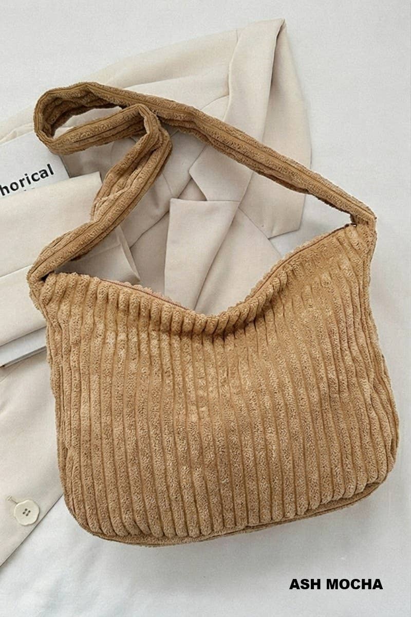Minimalist Corduroy Crossbody Bag
