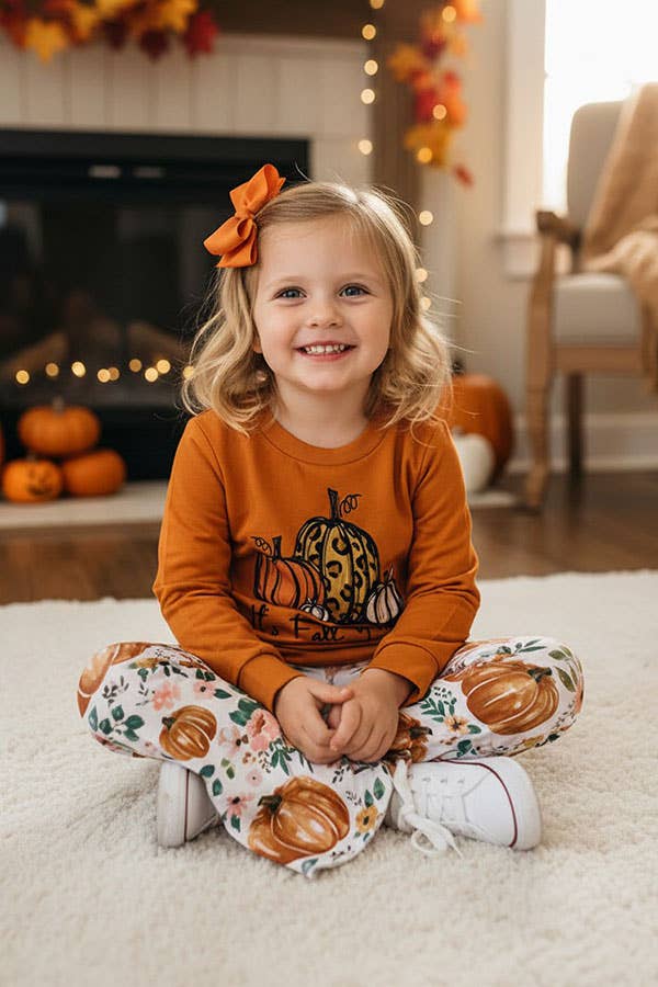 Halloween IT'S FALL Y'ALL girls boutique set XCH0010-4H