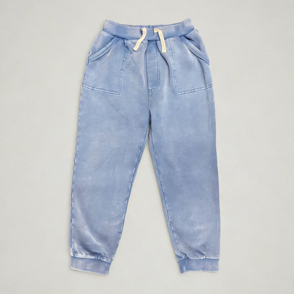 Kapital K Baby Blue Mineral Wash Denim-Look Joggers