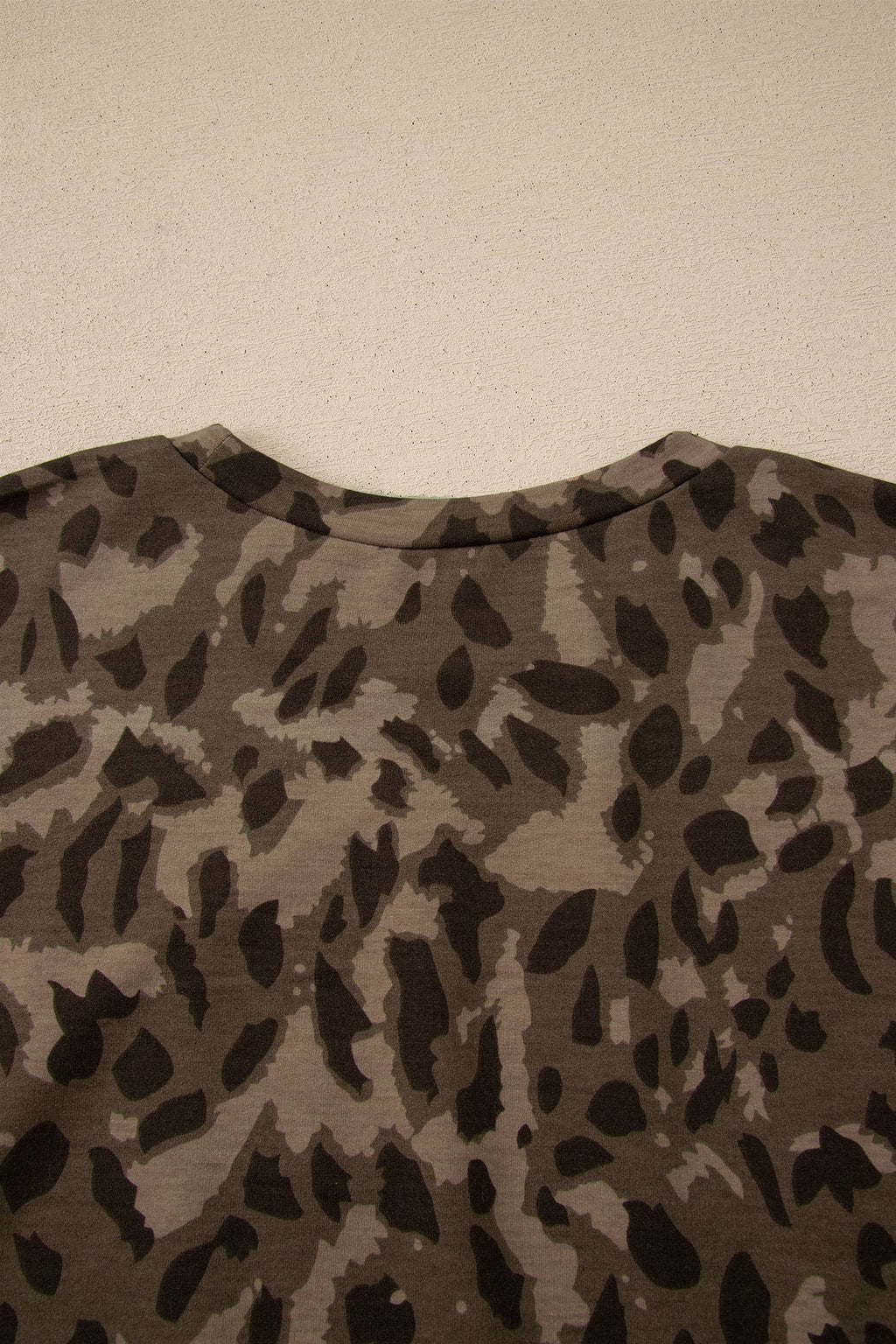 Leopard Raw Seam Patchwork Pullover Drawstring Pant Set