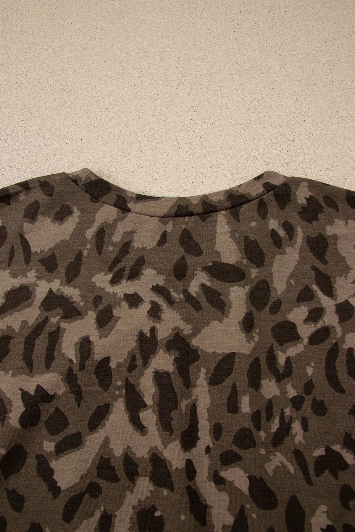 Leopard Raw Seam Patchwork Pullover Drawstring Pant Set