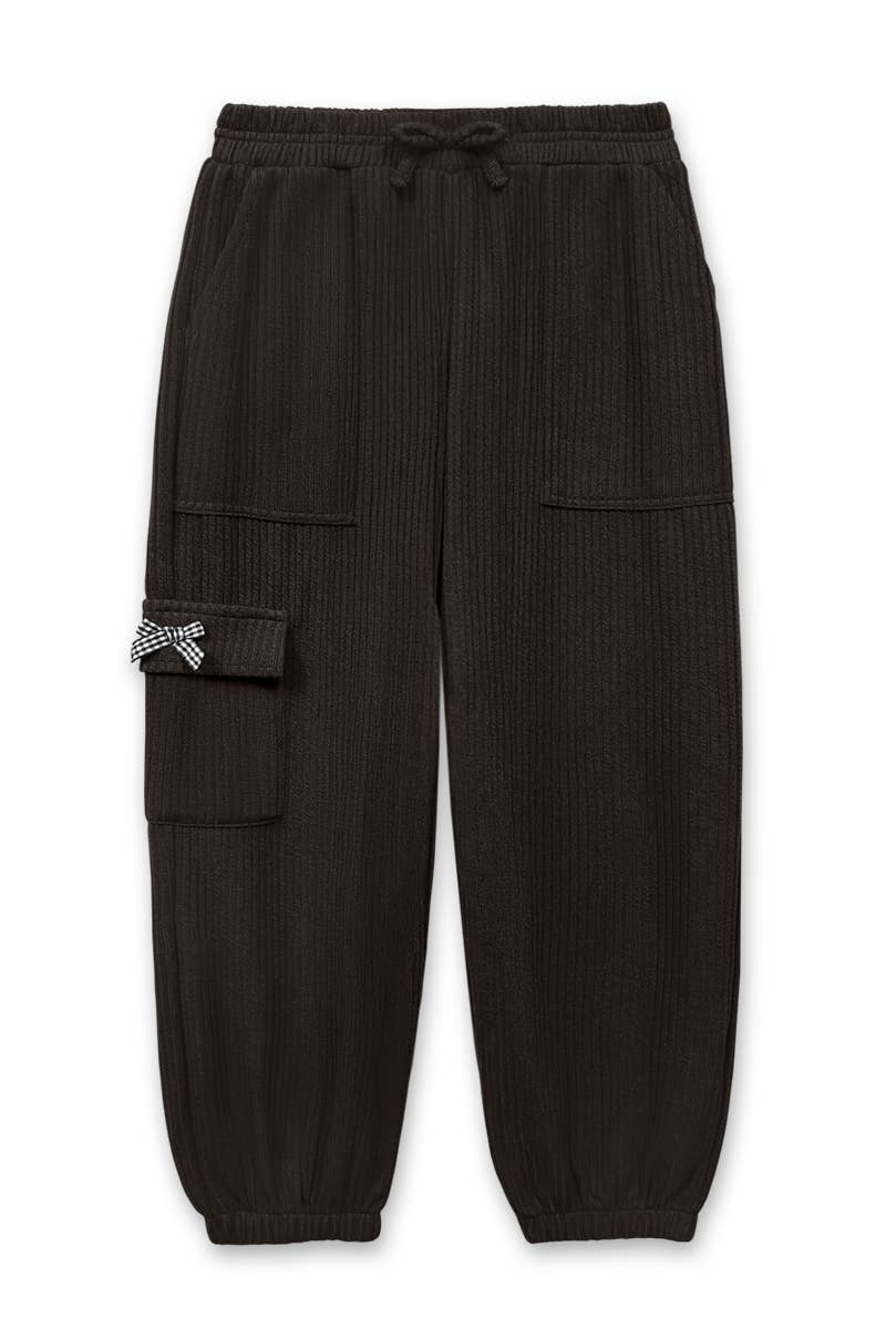 GKP-Q26-38282A Girls Knit Ribbed Jogger Pant