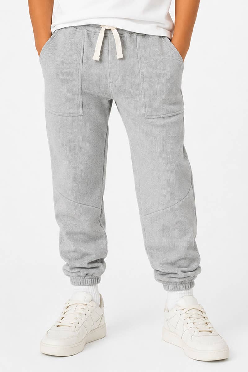 BFP-N27-55082B NOKI Boys' Soft Waffle Knit Jogger Pants