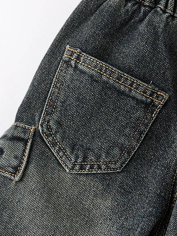 Bow Stretch Wide-Leg Jeans